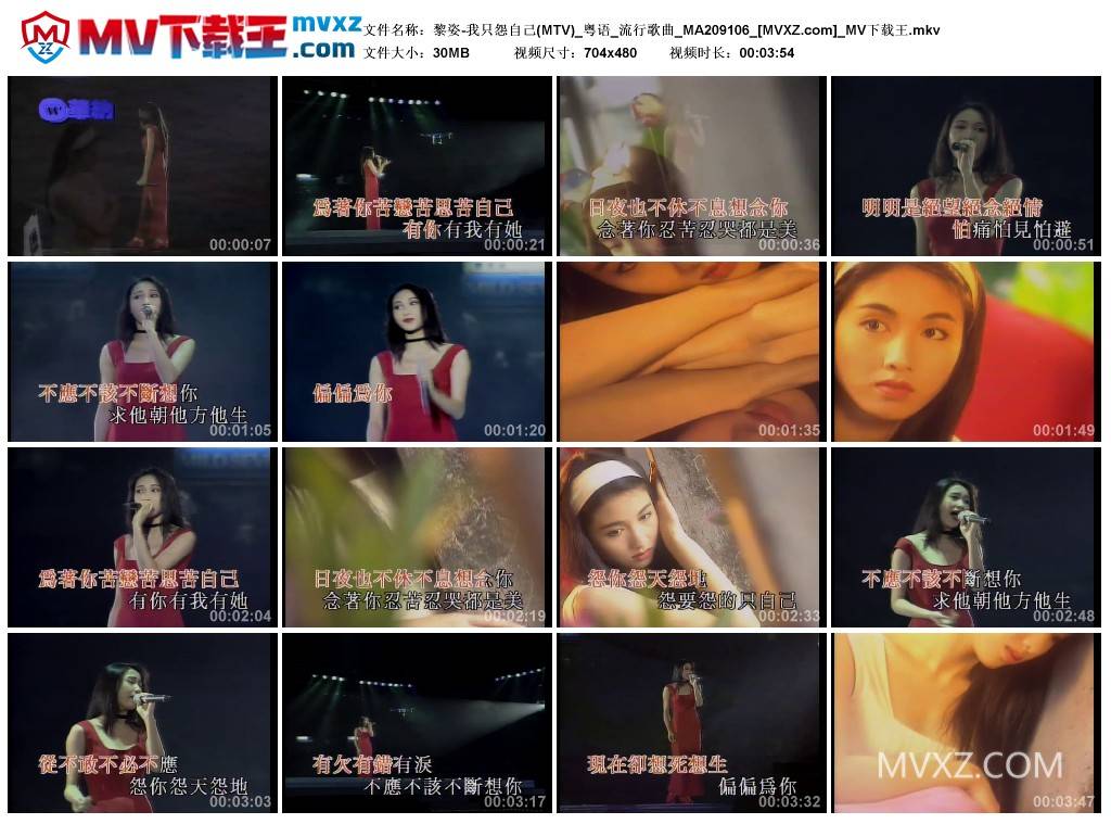 黎姿-我只怨自己(MTV)_粤语_流行歌曲_MA209106